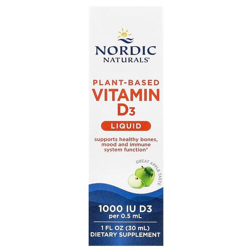 Nordic Naturals Vitamin D3 Liquid Plant Based Great Apple 1 Fl Oz 30 Ml product image