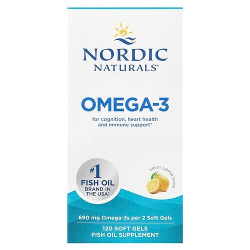 Nordic Naturals Omega 3 Great Lemon 120 Soft Gels 345 Mg Per Soft Gel product image