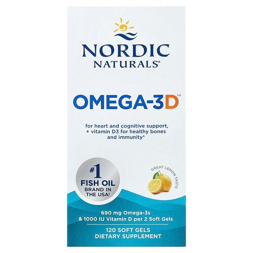 Nordic Naturals Omega 3d Great Lemon 120 Soft Gels product image