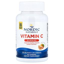 Nordic Naturals Vitamin C Gummies Tangerine 60 Gummies 125 Mg Per Gummy