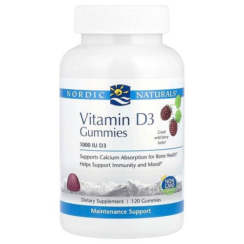 Nordic Naturals Vitamin D3 Gummies Wild Berry 1 000 Iu 120 Gummies product image