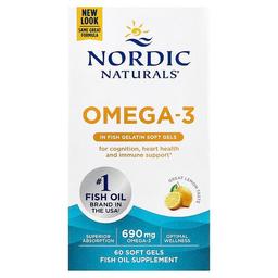 Nordic Naturals Omega 3 Lemon 60 Soft Gels 345 Mg Per Soft Gel