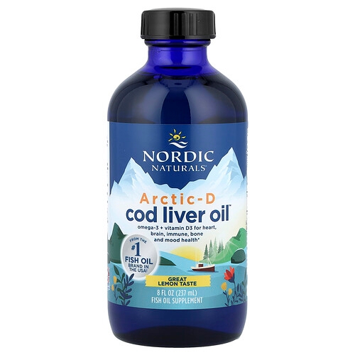 Nordic Naturals Arctic D Cod Liver Oil Lemon 8 Fl Oz 237 Ml product image