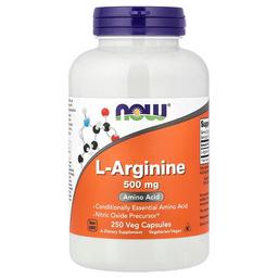 Now Foods L Arginine 500 Mg 250 Veg Capsules