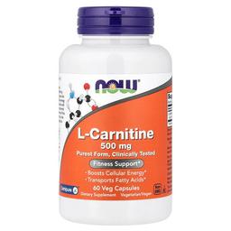 Now Foods L Carnitine 500 Mg 60 Veg Capsules