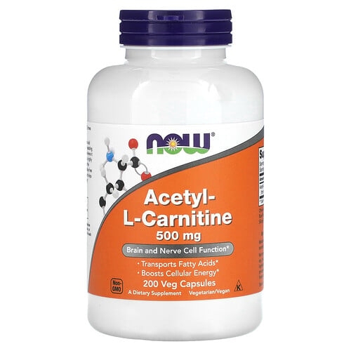 Now Foods Acetyl L Carnitine 500 Mg 200 Veg Capsules product image