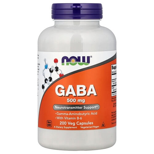 Now Foods Gaba With Vitamin B 6 200 Veg Capsules product image