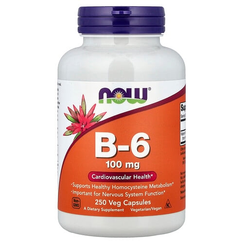 Now Foods B 6 100 Mg 250 Veg Capsules product image