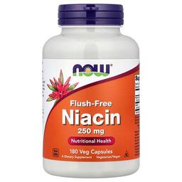Now Foods Flush Free Niacin 250 Mg 180 Veg Capsules
