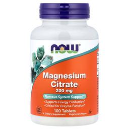 Now Foods Magnesium Citrate 200 Mg 100 Tablets