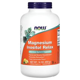 Now Foods Magnesium Inositol Relax Lemonade 16 Oz 454 G