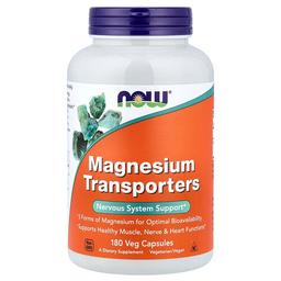 Now Foods Magnesium Transporters 180 Veg Capsules 120 Mg Per Capsule