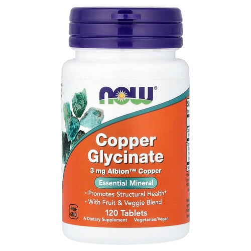 Now Foods Copper Glycinate 120 Tablets product image
