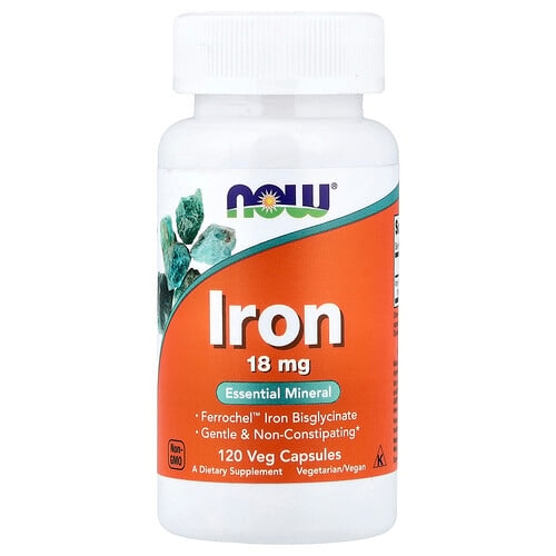 Now Foods Iron 18 Mg 120 Veg Capsules product image