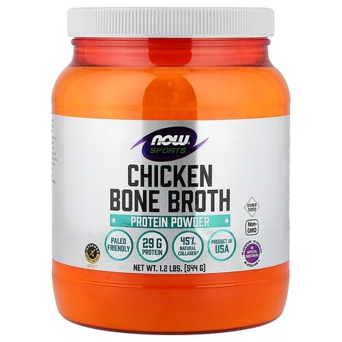 Now Foods Sports Chicken Bone Broth Protein Powder 1 2 Lbs 544 G product image