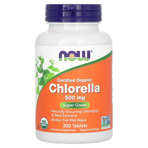 Now Foods Certified Organic Chlorella 500 Mg 200 Tablets product image