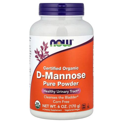 나우푸드 NOW Foods, 유기농 인증 d-만노스 순수 분말, 170g(6oz) product image