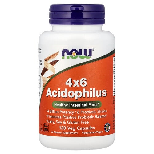 Now Foods 4x6 Acidophilus 120 Veg Capsules product image