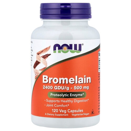 Now Foods Bromelain 500 Mg 2 400 Gdu G 120 Veg Capsules product image