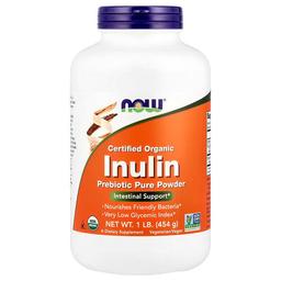 Now Foods Certified Organic Inulin Prebiotic Pure Powder 1 Lb 454 G