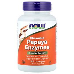 Now Foods Chewable Papaya Enzymes 180 Lozenges