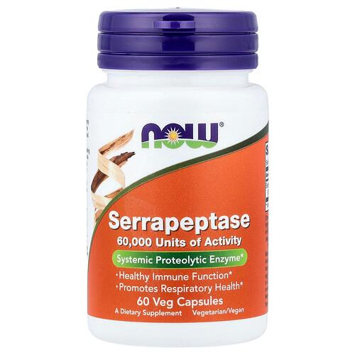 나우푸드 NOW Foods, 세라펩타아제, 베지 캡슐 60정(캡슐 1정당 27mg) product image