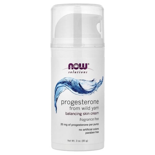 Now Foods Solutions Progesterone From Wild Yam Balancing Skin Cream Fragrance Free 3 Oz 85 G product image