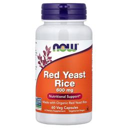 Now Foods Red Yeast Rice 60 Veg Capsules 600 Mg Per Capsule