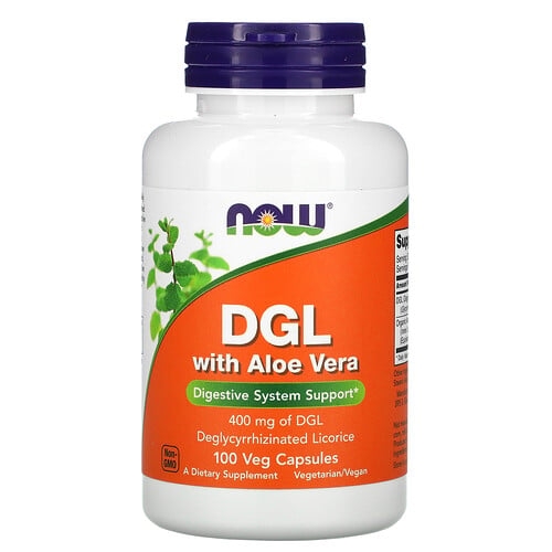 Now Foods Dgl With Aloe Vera 400 Mg 100 Veg Capsules product image
