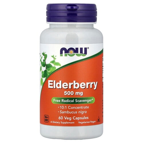 Now Foods Elderberry 500 Mg 60 Veg Capsules product image