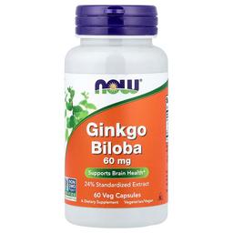 Now Foods Ginkgo Biloba 60 Mg 60 Veg Capsules