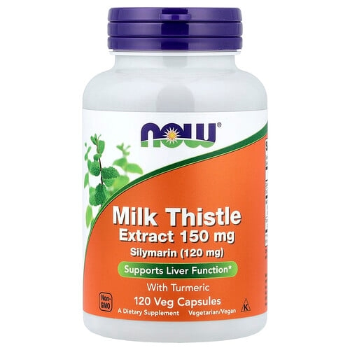 Now Foods Milk Thistle Extract With Turmeric 120 Veg Capsules product image
