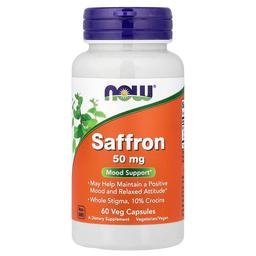 Now Foods Saffron 50 Mg 60 Veg Capsules