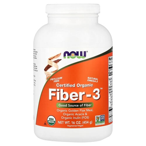 Now Foods Certified Organic Fiber 3 16 Oz 454 G product image