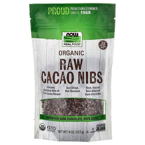 Now Foods Organic Raw Cacao Nibs 8 Oz 227 G product image