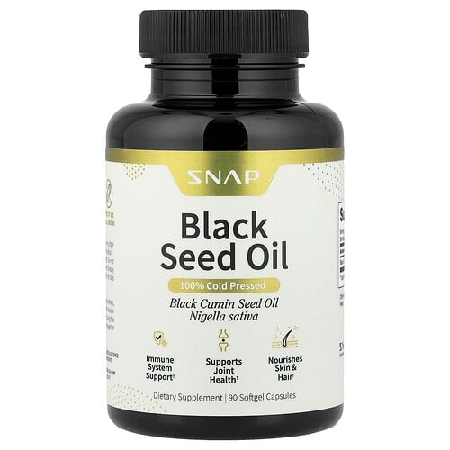 Snap Supplements Black Seed Oil 90 Softgel Capsules 500 Mg Per Softgel product image