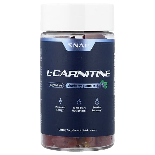 Snap Supplements L Carnitine Gummies Blueberry Sugar Free 60 Gummies 250 Mg Per Gummy product image
