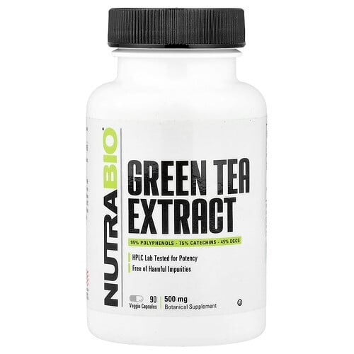 Nutrabio Green Tea Extract 500 Mg 90 Veggie Capsules product image