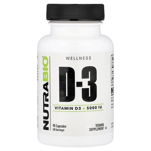 Nutrabio Vitamin D 3 125 Mcg 5 000 Iu 90 Capsules product image