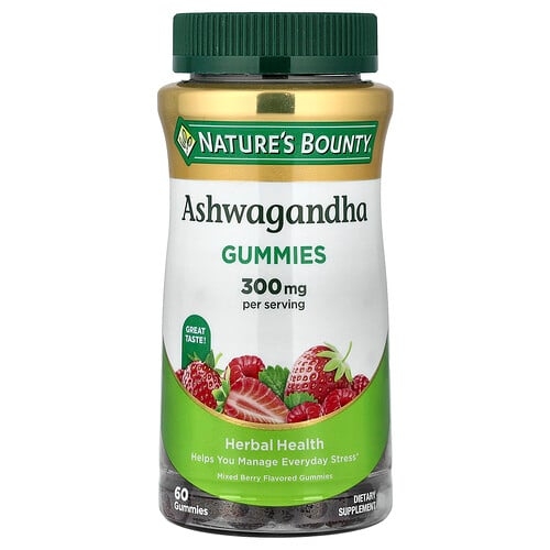 Nature S Bounty Ashwagandha Gummies Mixed Berry 60 Gummies 150 Mg Per Gummy product image