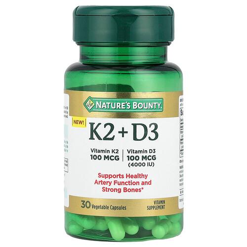 Nature S Bounty Vitamin K2 D3 30 Vegetable Capsules product image