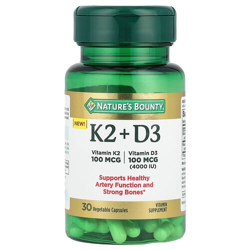 Nature S Bounty Vitamin K2 D3 30 Vegetable Capsules product image