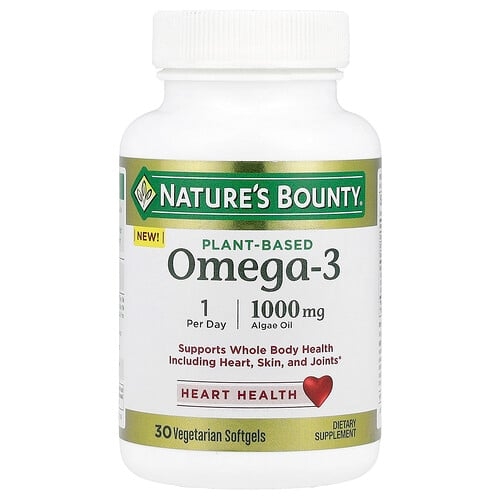 Nature S Bounty Plant Based Omega 3 1 000 Mg 30 Vegetarian Softgels product image