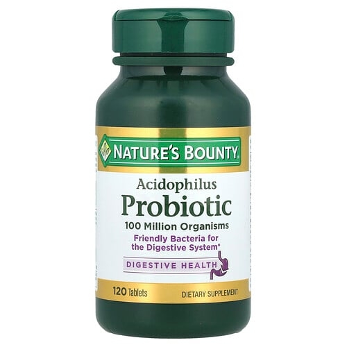 Nature S Bounty Acidophilus Probiotic 120 Tablets 0 5 Mg Per Tablet product image