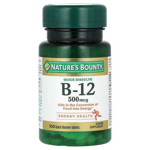Nature S Bounty Vitamin B 12 Natural Cherry 500 Mcg 100 Quick Dissolve Tablets product image