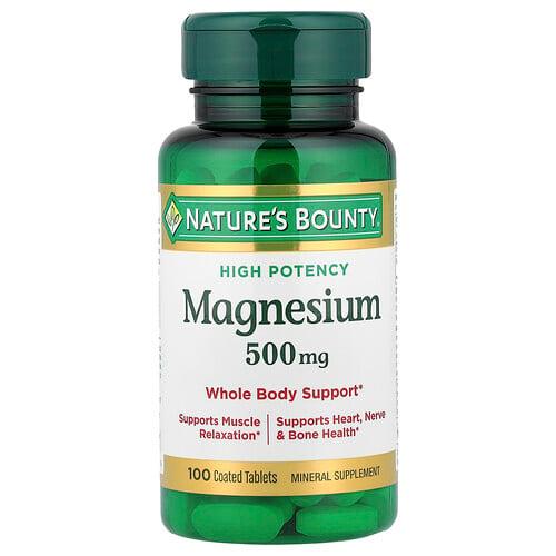 Nature S Bounty Magnesium High Potency 500 Mg 100 Coated Tablets product image