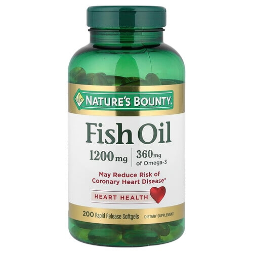 Nature S Bounty Fish Oil 1 200 Mg 200 Rapid Release Softgels product image