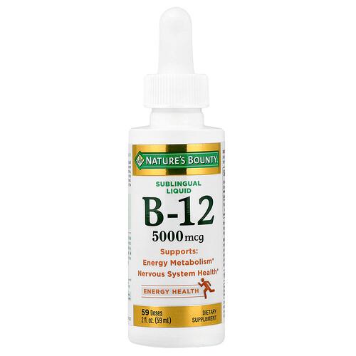 Nature S Bounty B 12 Sublingual Liquid 5 000 Mcg 2 Fl Oz 59 Ml product image