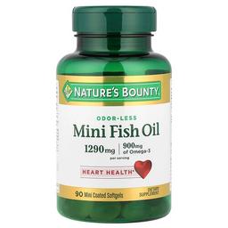 Nature S Bounty Mini Fish Oil Odor Less 90 Mini Coated Softgels 645 Mg Per Softgel