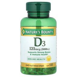 Nature S Bounty Vitamin D3 125 Mcg 5 000 Iu 240 Rapid Release Softgels